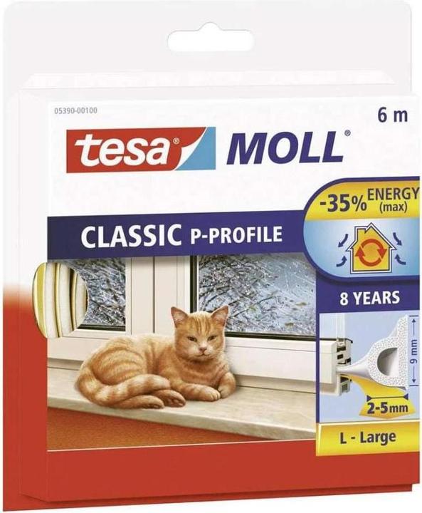 Produktbild tesa tesamoll CLASSIC P-Profil Fensterdichtung, Gummidichtung zum Isolieren