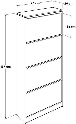 Produktbild Home123 Smeld (73 x 157 x 26 cm)