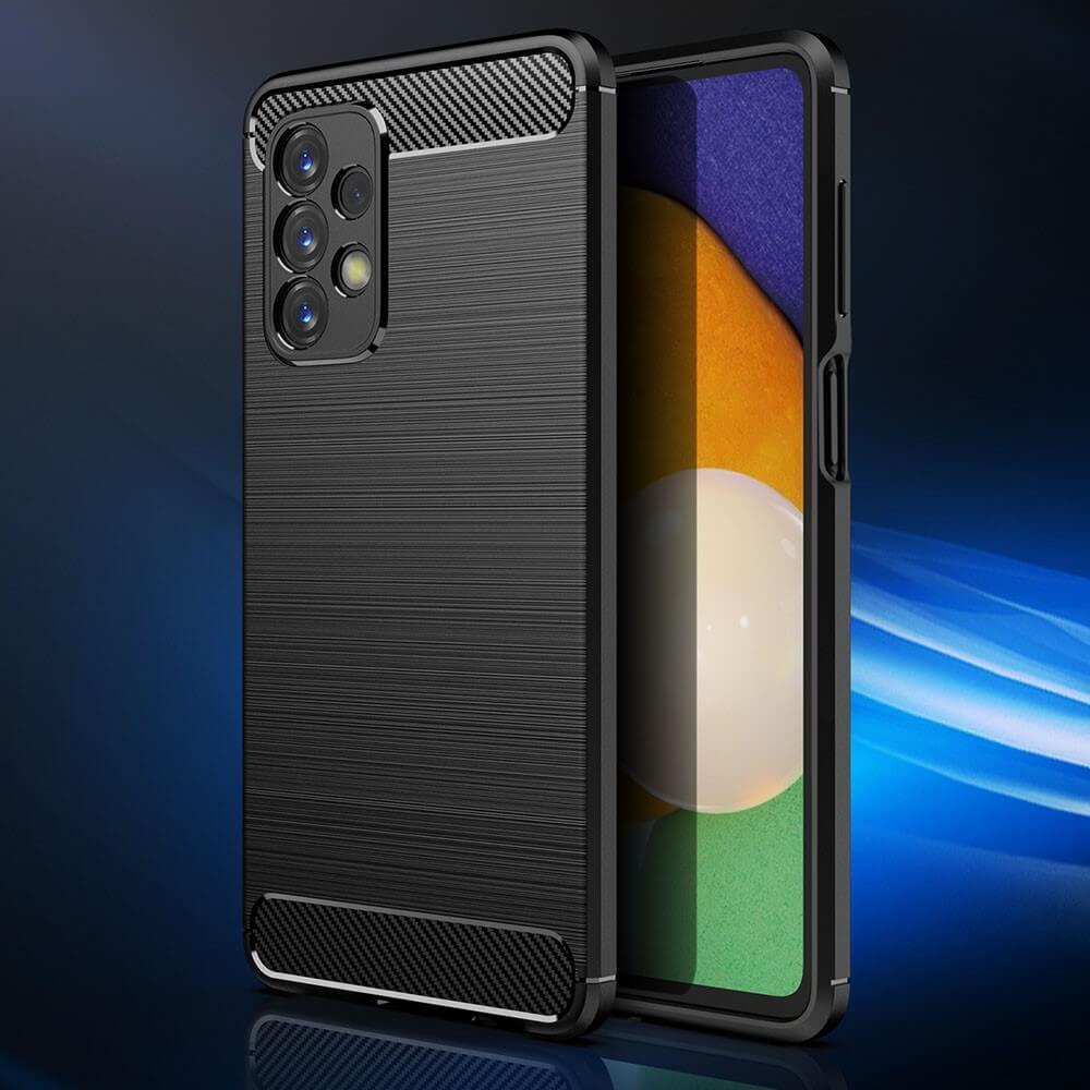 Thumbnail - Cover-Discount Galaxy A23 - Metall Carbon Look Hülle schwarz (Samsung Galaxy A23), Smartphone Hülle, Schwarz
