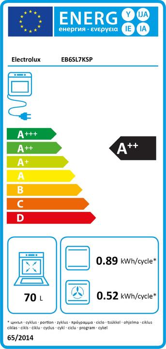 Label énergétique Electrolux Eb6sl7ksp