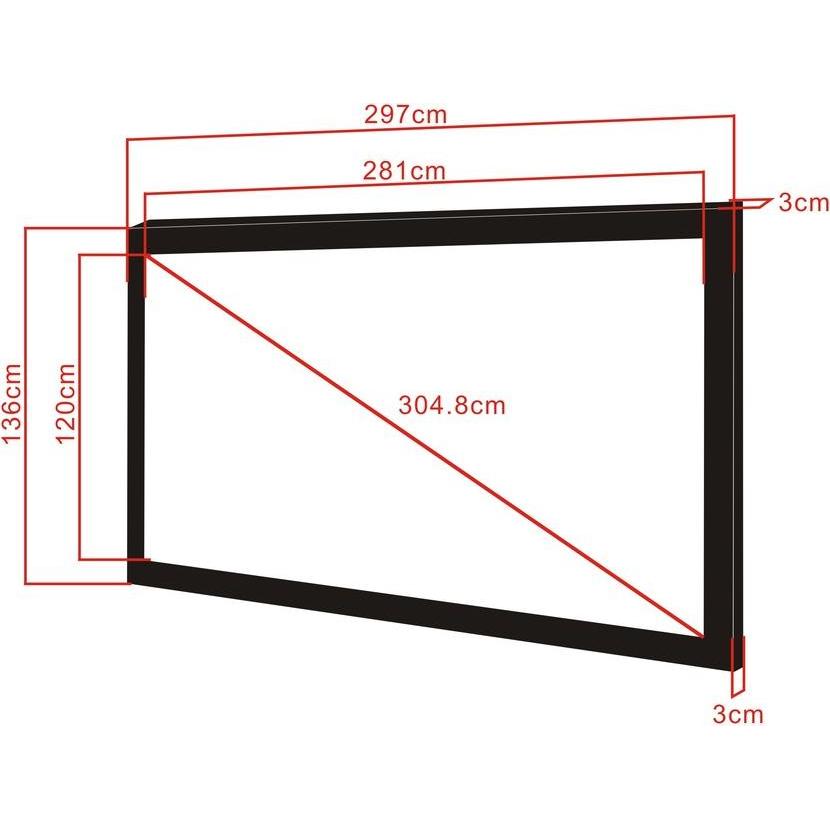 Thumbnail - Multibrackets M Framed Projection Screen 281x120 (120", 2.35:1), Leinwand, Schwarz