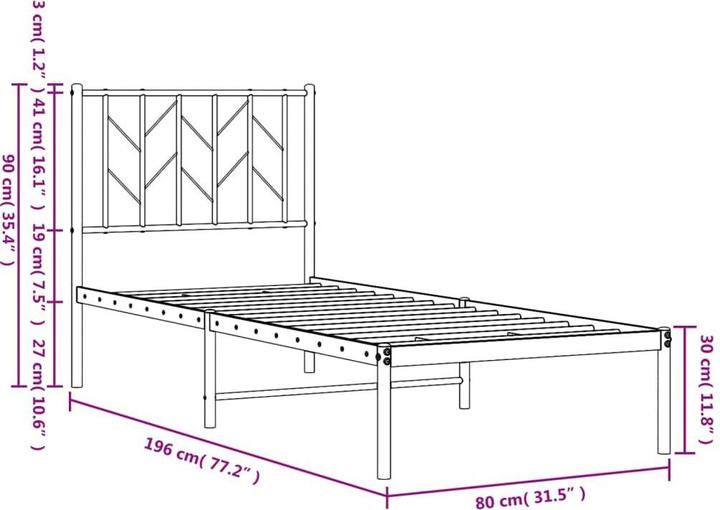 Image du produit vidaXL Bettgestell (75 x 190 cm)