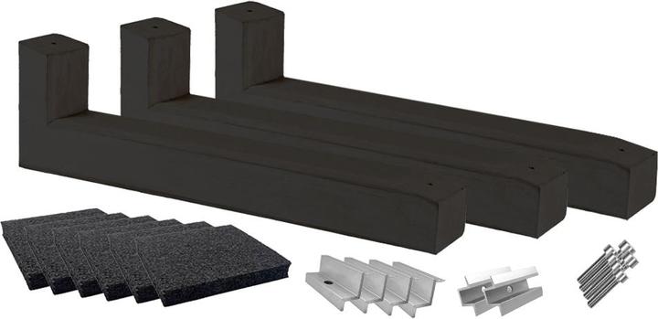 Wattstone Tetto piano con elevazione fotovoltaica per 2 moduli solari Base in cemento a 10° Tappetino nero di (Materiale di montaggio del sistema solare)