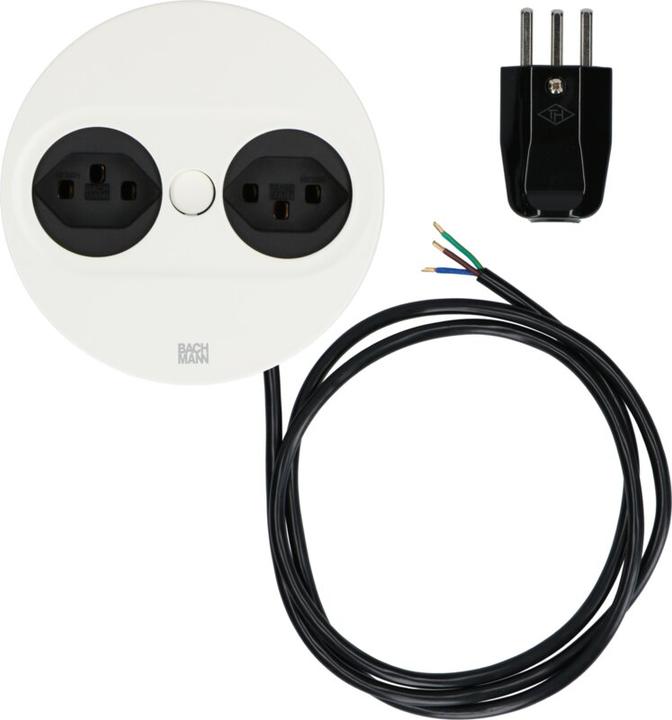 Actual product image Bachmann Einbausteckd. TWIST rund Weiss 2xCH