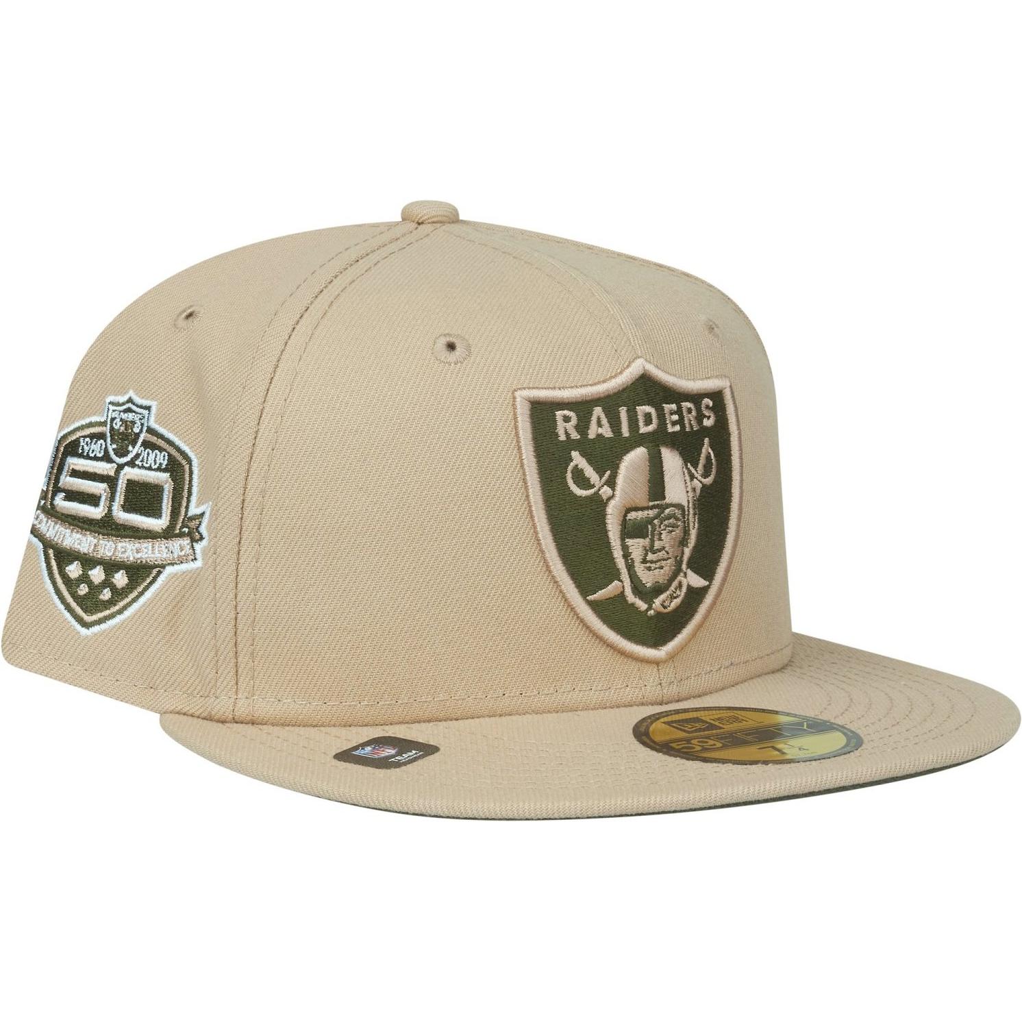 New Era, Herren, Cap, 59Fifty Cap - ANNIVERSARY Las Vegas Raiders - 7 1/8, Beige, (7 1/8)