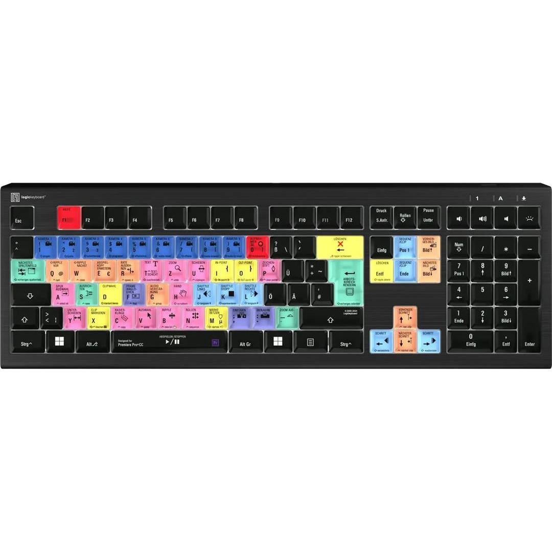 Logickeyboard Adobe Premiere Pro (Germania, Cablato), Tastiera, Nero
