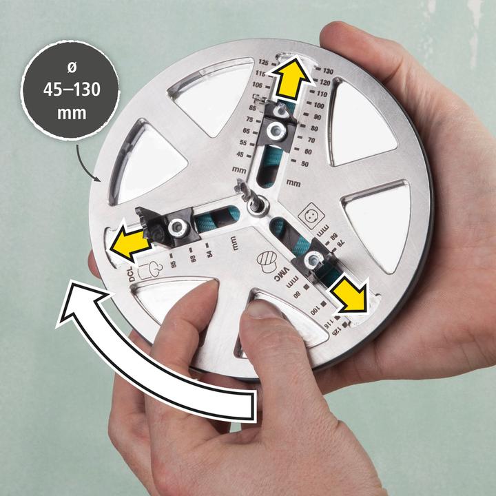 Produktbild wolfcraft 1 AH 45-130 Lochsäge verstellbar ø45-130 (130 mm, 45 mm)
