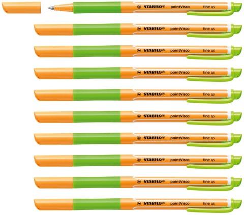 Productafbeelding STABILO Rollerball - pointVisco - verpakking van 10 - lichtgroen (Lichtgroen, 10 x)