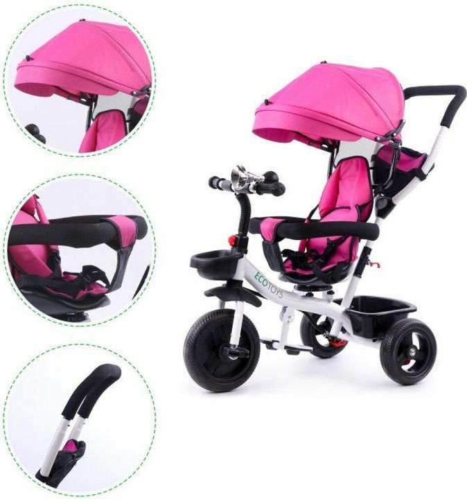 Productafbeelding EcoToys driewieler kinderwagen draaibaar zitje