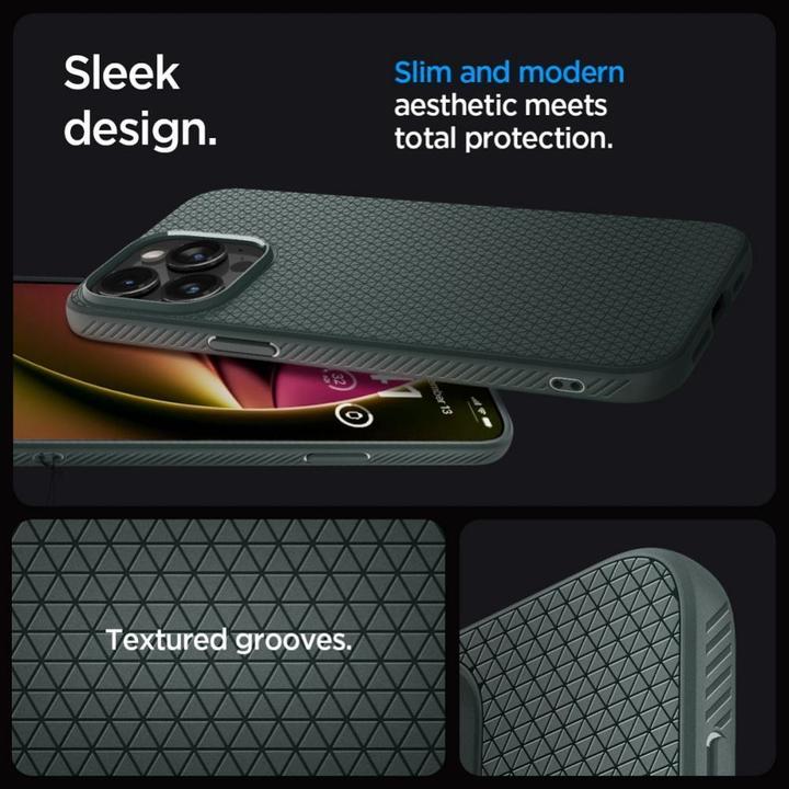 Actual product image Spigen Liquid Air iPhone 15 Pro Max 6.7" zielony/abyss green ACS06564 (Apple iPhone 15 Pro Max)