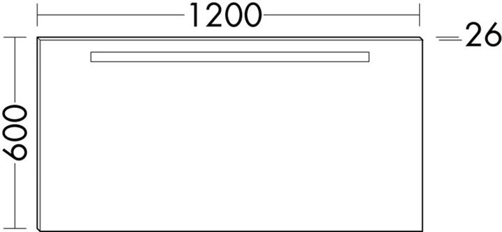 Actual product image burgbad Eqio miroir lumineux avec éclairage LED horizontal, 1200x26x600mm, SIGP120PN258, SIGP120PN258 (120 x 60 cm)