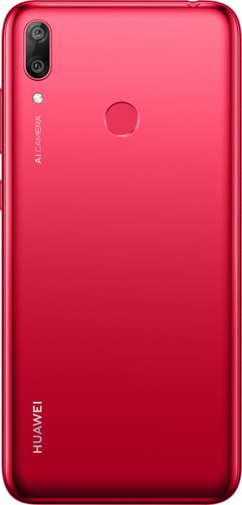 Actual product image Huawei Y7 2019 coral red (32 GB, Red, 6.26", Hybrid Dual SIM, 4G)