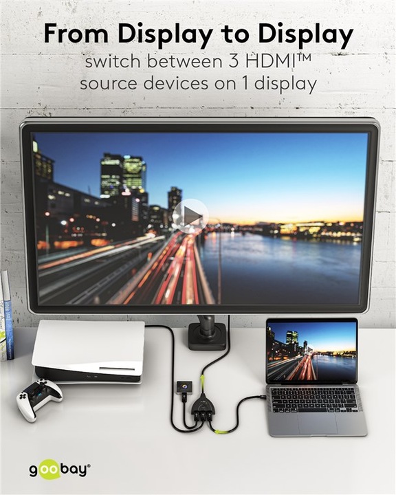 Immagine prodotto Goobay Switch Box HDMI da 3 a 1 4K @ 30 Hz