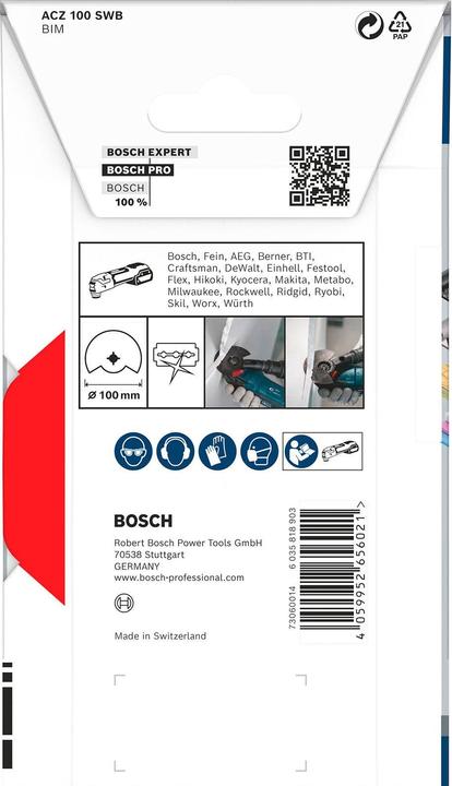 Image du produit Bosch Professional Zubehör Lame PRO ACZ 100 SWB pour outils multifonctions, 100 mm