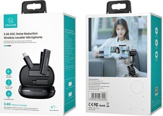 Productafbeelding Usams Bezprzewodowy mikrofon krawatowy ENC 2.4G draadloze Lavalier-microfoon Lightning ZB244MKF01 (U