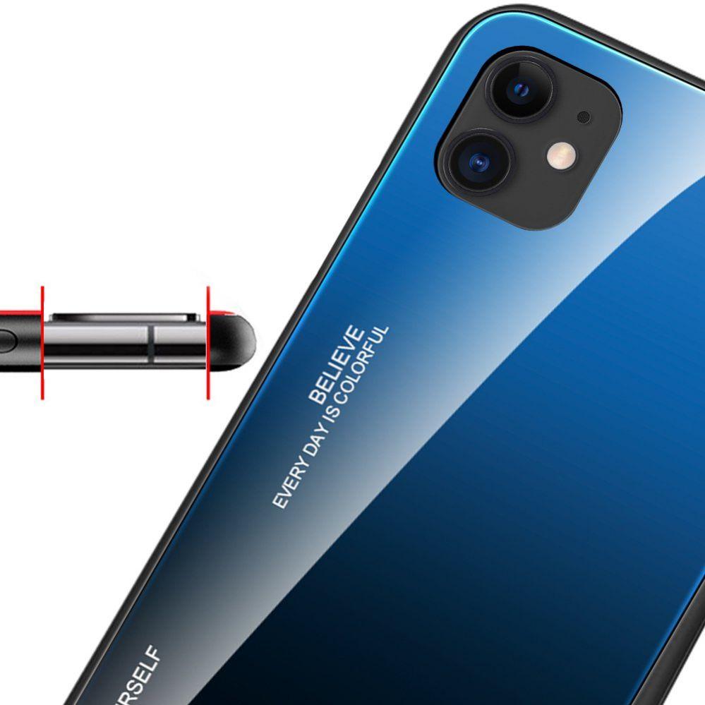 Thumbnail - Hurtel Gradient Glass Durable Cover with Tempered Glass Back iPhone 12 mini black-red (Apple iPhone 12 mini), Smartphone...