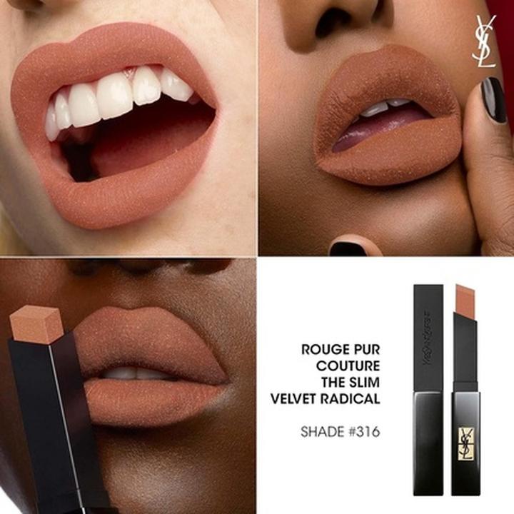 Actual product image Yves Saint Laurent The Slim Velvet Radical 316 (No. 316 - Vibe in Amber)