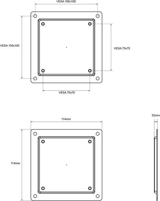 Actual product image Multibrackets Monitor adapter plate to wall mount/table stand (Mounting- / Adapterplates)