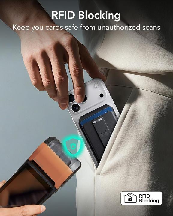 Actual product image ESR HaloLock Geo Wallet Stand, Midnight Black