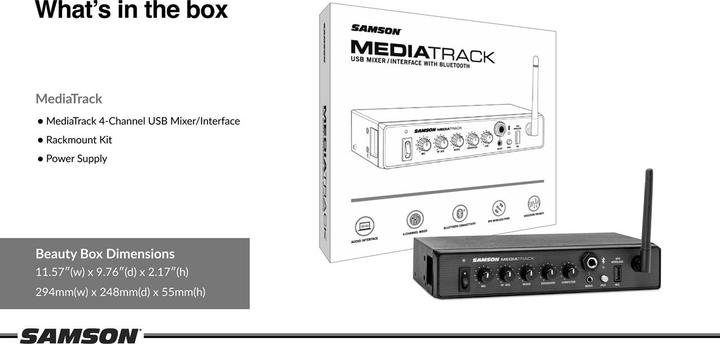 Produktbild Samson MediaTrack mixer met audio interface (Studio- und Livemixer)