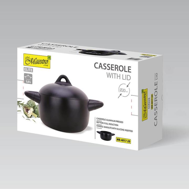 Actual product image Maestro Garnek z pokrywką 20 cm 3 0l MR-4017-20 (20 cm, Pot, Aluminium)