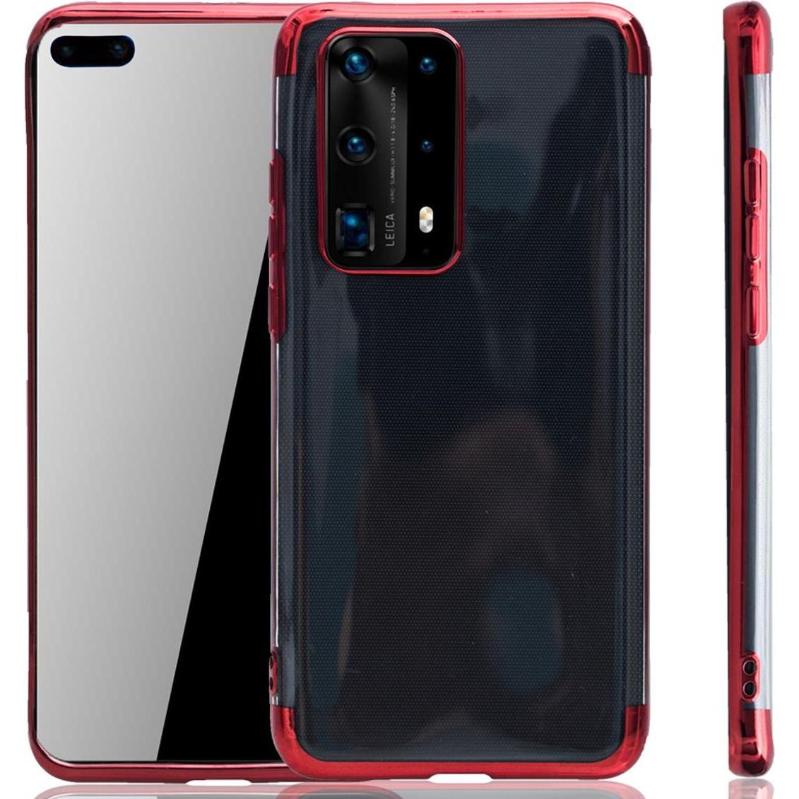 König Design Huawei P40 Pro Hülle Case Handy Cover Schutz Tasche Schutzhülle Bumper Etui Rot (Huawei P40 Pro+), Smartpho...