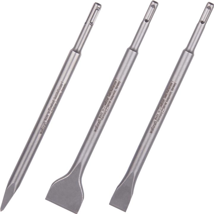 wolfcraft 1 chisel set, 3-piece, SDS-plus shank (20 mm)