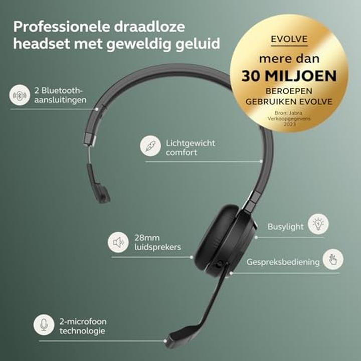 Produktbild Jabra Evolve 65 (Kabellos, Kabelgebunden, USB-A)