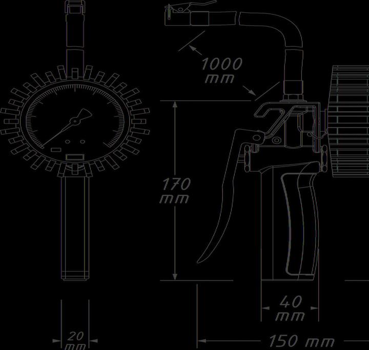 Produktbild HAZET Reifenfüll-Messgerät ∙ geeicht 9041G-1