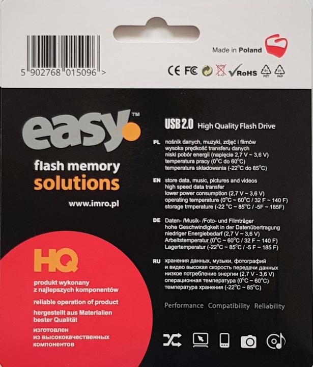 Produktbild IMRO Pendrive EASY / 64 GB (64 GB, USB 2.0, Farbbialy) (64 GB, USB-A)