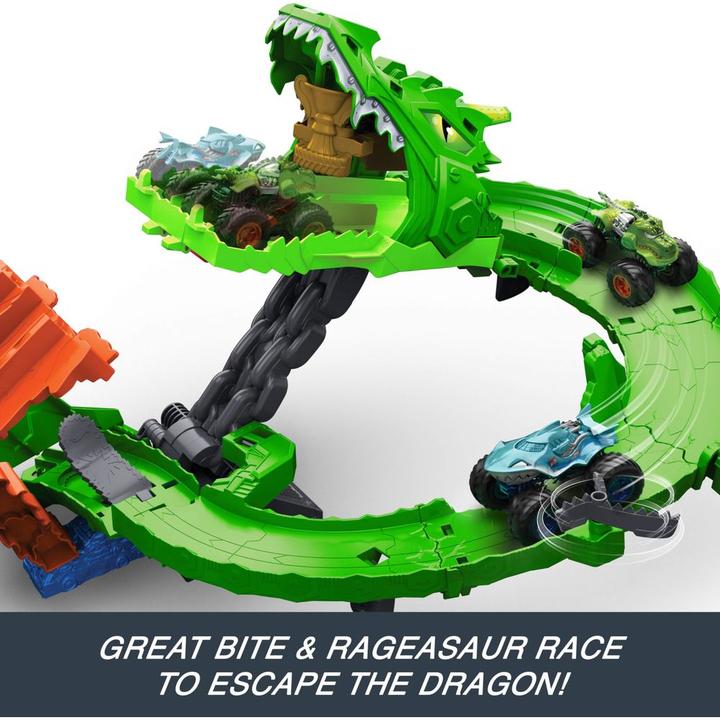 Produktbild Hot Wheels Monster Trucks Sharks vs. Dinos Dragon Destruction