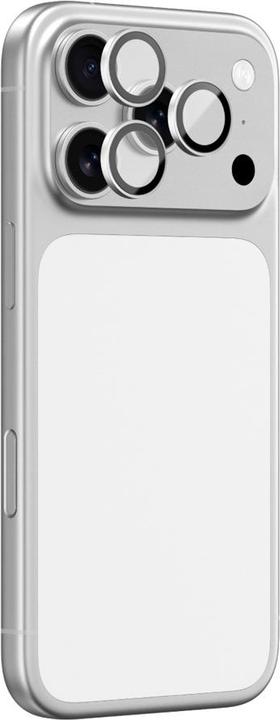 Immagine prodotto Amazingthing Saphir-Kameraglas für iPhone 17 Pro / Pro Max – mit silbernem Rahmen (Apple iPhone 17 Pro, Apple iPhone 17 Pro Max)