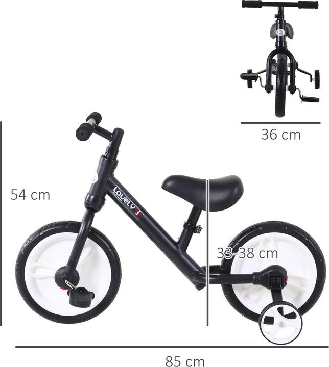 Produktbild Homcom 2-in-1 Kinderfahrrad (12")