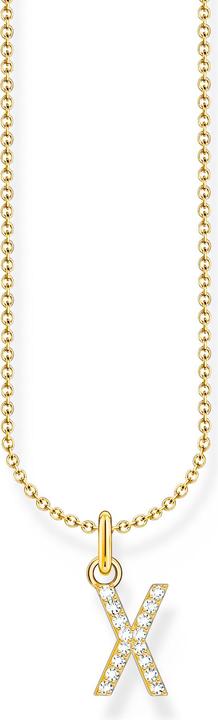 Immagine prodotto Thomas Sabo Catena con ciondolo a forma di lettera X placcato oro (Argento 925, Doratura in oro giallo 750, 38 - 45 cm)