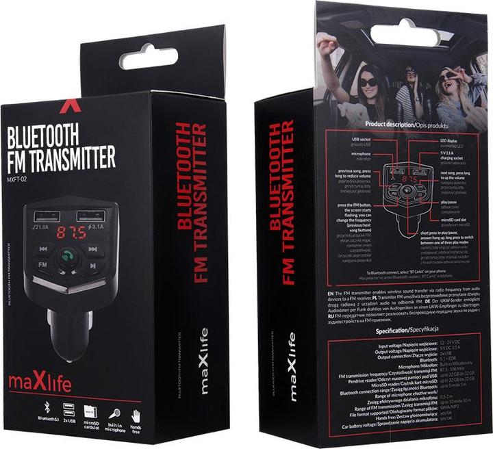 Actual product image Maxlife FM transmitter Bluetooth MXFT-02 black