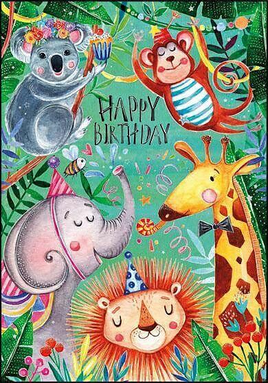 Produktbild Edition Gollong Doppelkarte. Happy Birthday (Tiere)