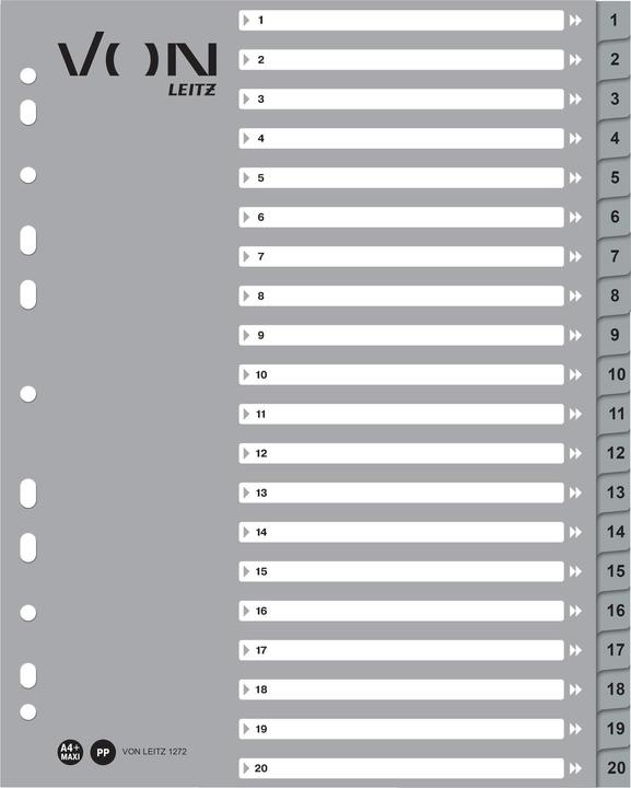 Image du produit von Hallers Intercalaires A4, 1-20
