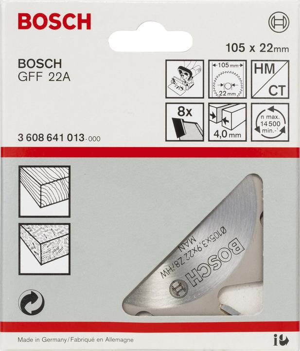 Productafbeelding Bosch Professional Zubehör Zijfrees, 8, 22 mm, 4 mm