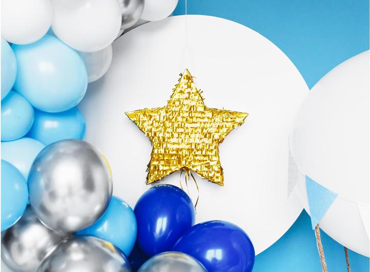 Produktbild Partydeco Bogen aus Luftballons Blau und Silber (60 x)