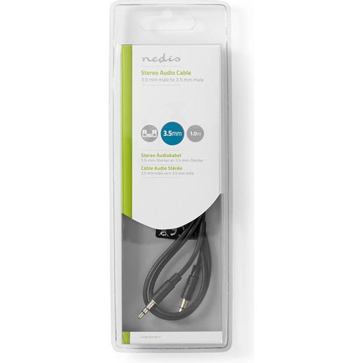 Thumbnail - Nedis Stereo-Audiokabel 3.5 mm Stecker 3.5 mm Stecker Vernickelt 1.00 m rund Schwarz B (1 m, 3.5mm Klinke (AUX)), Audio ...