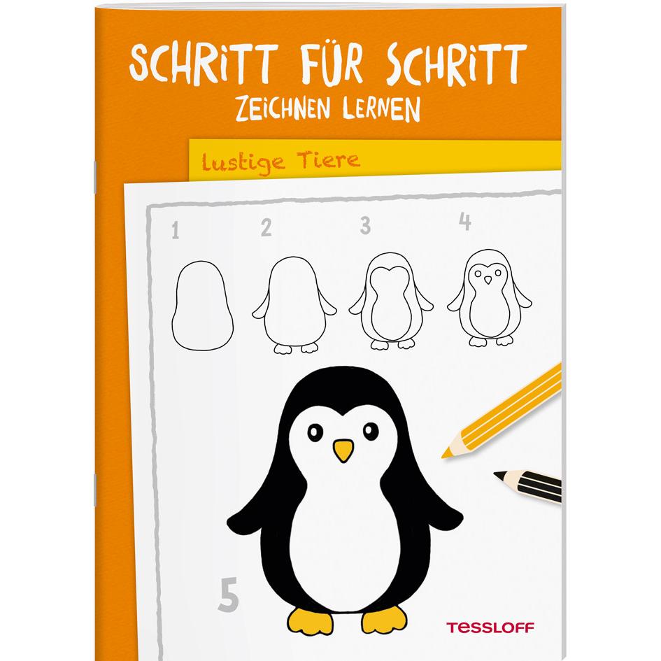 Schritt für Schritt Zeichnen lernen Lustige Tiere, Kinderbücher von Martina Green