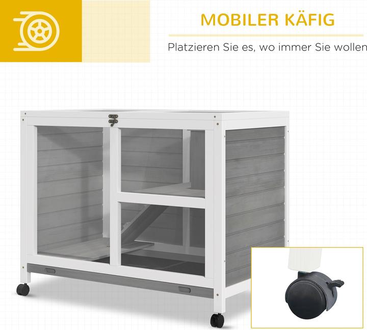 Produktbild PawHut Kleintierstall mit Rollen