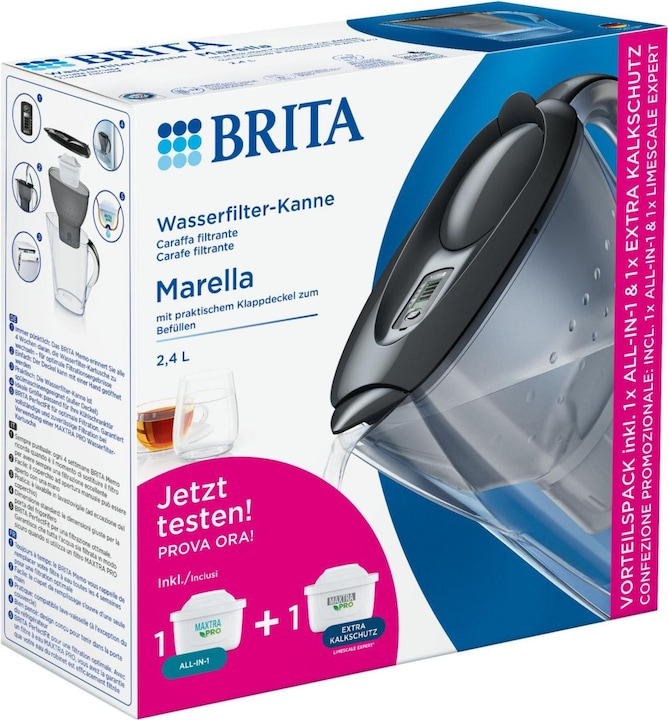 Produktbild Brita Marella graphit inkl. inkl. 1x ALL-in-1, 1x Extra Kalk
