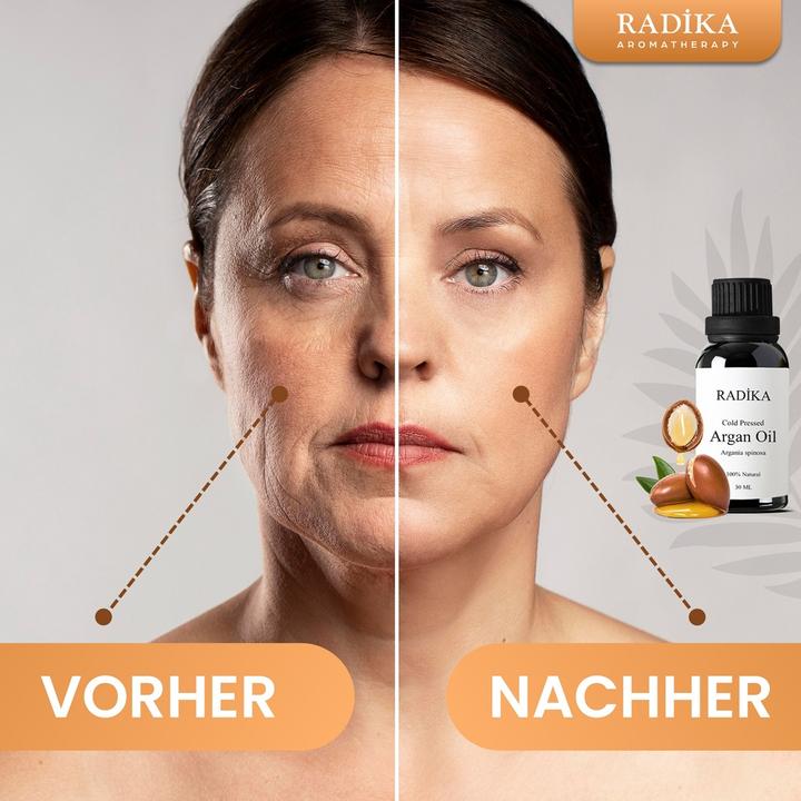 Image du produit Radika Huile d'argan, pressée à froid, 100% pure, BIO, naturelle, 30 ml (Huile pour le corps, 30 ml)