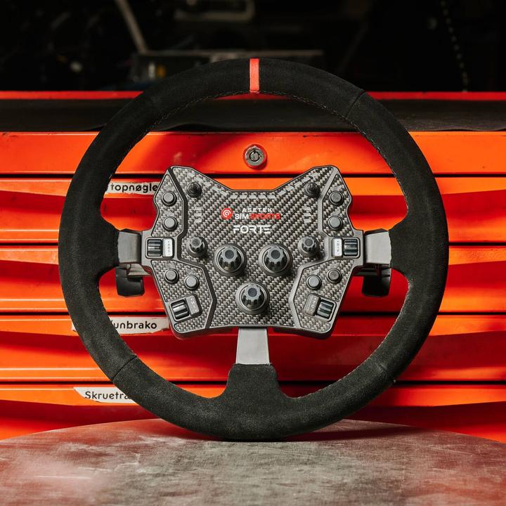 Produktbild Asetek SimSports Lenkradkranz, gewölbt, 340 mm - schwarz, wildleder (PC)