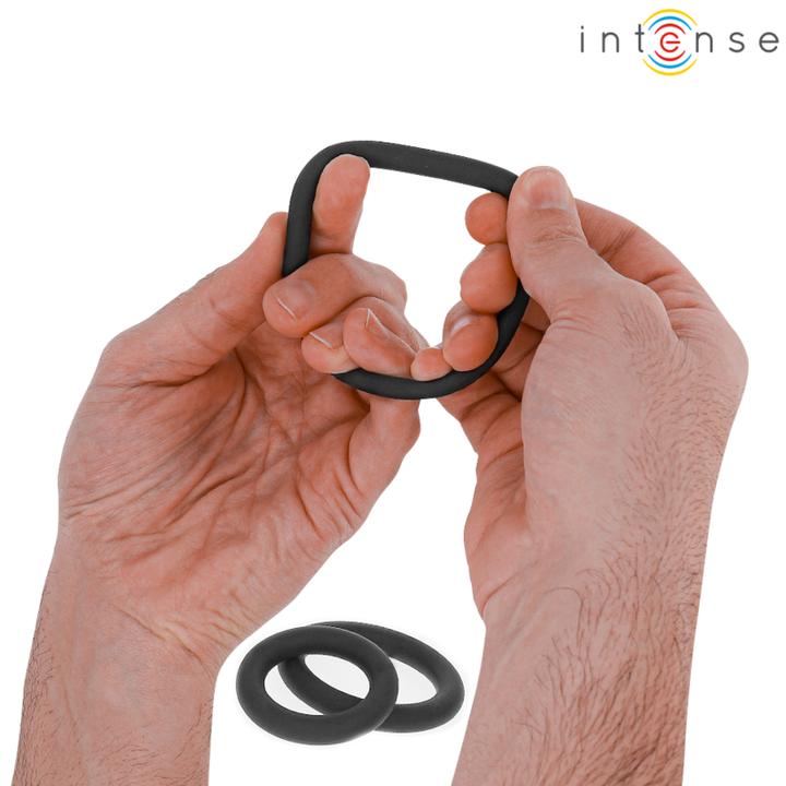 Actual product image Intense Hugh 3 Basic Penisringe Aus Silikon Schwarz (17.50 cm)