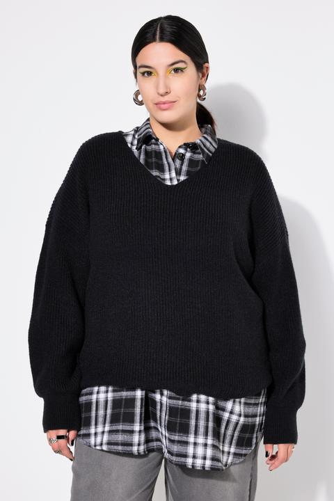 Immagine prodotto Studio Untold Maglione dal taglio squadrato in morbida maglia a costine (42, 44)