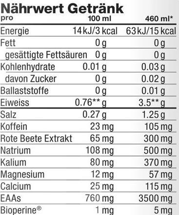 Nährwerte und Zutaten Ka-Ex Boost+ (Blaubeer, 12 x)