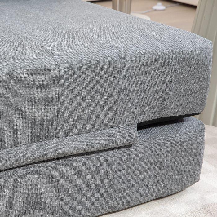 Produktbild Swisshandel24 Klappsessel mit Bettfunktion, Gästebett, faltbar, bis 250 kg, 138x80x50 cm, Grau (2-Sitzer)