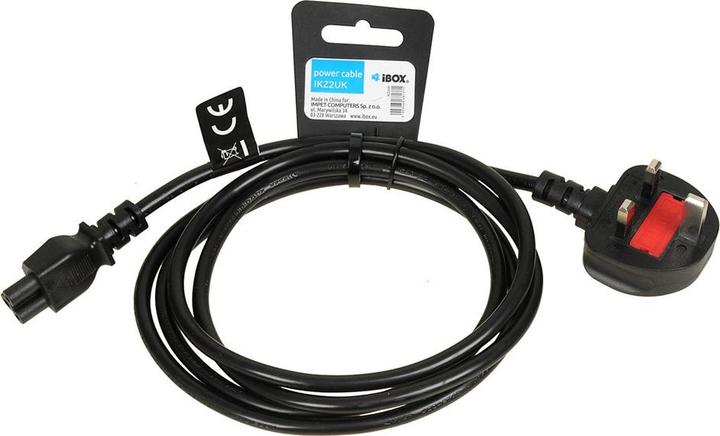 Produktbild iBox Stromkabel für Laptops (Kleeblatt) VDE 1 8m UK-Stecker (1.80 m)